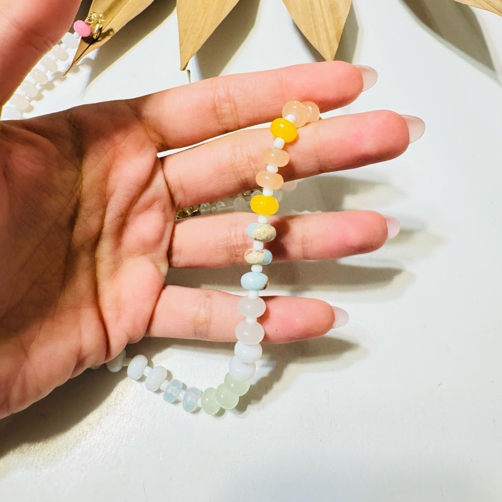 Boho summer beaded necklace S688 - Picture 3 of 3